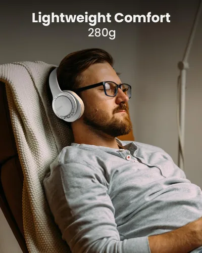 Vista 6 de Cleer Audio Enduro 100 Auriculares inalámbricos Bluetooth sobre la oreja, hasta 100 horas de duración de la batería, micrófono integrado, sonido