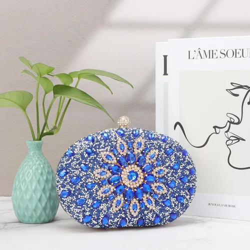 Vista 7 de Bolso de mano de noche con diamantes de imitación para mujer, bolsa de mano con diamantes brillantes y brillantes, bolsa de fiesta de boda de cristal