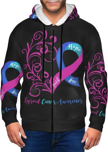 Vista 5 de Sudadera con capucha para hombre y mujer con capucha para concientización sobre el cáncer de tiroides