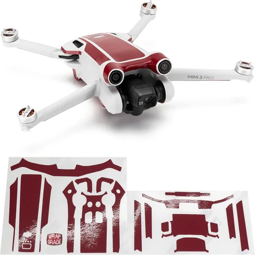 Vista 16 de WRAPGRADE Pegatinas de piel compatibles con DJI Mini 3 Pro Color de acento (verde militar)