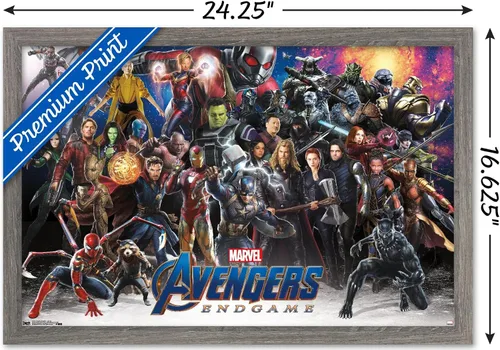 Vista 3 de Trends International Marvel Cinematic Universe - Avengers - Endgame - Póster de pared de alineación, 14.725 x 22.375 pulgadas, versión enmarcada