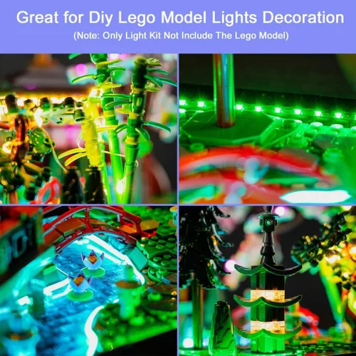 Vista 3 de Kit de luces LED para Lego Tranquil Garden, luz compatible con Lego 10315 Icons Tranquil Garden Set, versión de control remoto (modelo no incluido)