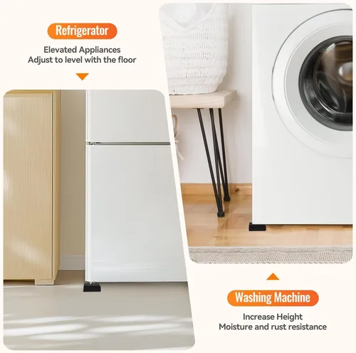 Vista 4 de shouwuhho Elevadores de muebles, paquete de 12 elevadores de cama con agarre antideslizante y soporte resistente, elevación de 1 pulgada, 2