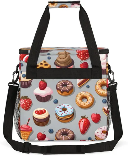 Vista 5 de Bolsa de viaje para cafetera con forma de donut para Keurig K-Mini/K-Mini Plus con aislamiento impermeable con bolsillos para K-Cup portátil de una