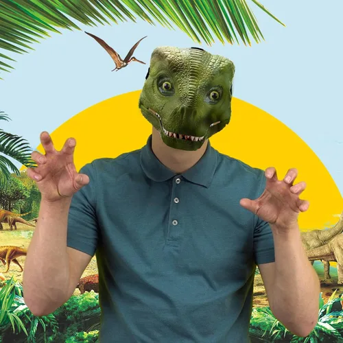 Vista 5 de Seenelling DIY White Dinosaur Mask Dino Mask