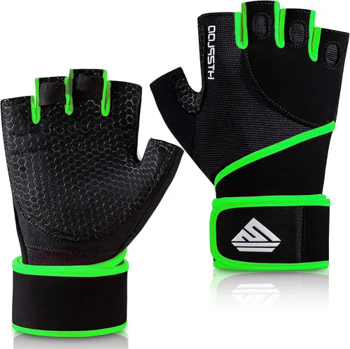 Vista 10 de Guantes de Entrenamiento Guantes de Gimnasio Guantes de Levantamiento de Pesas para Hombres y Mujeres con Almohadilla Completa en la Palma, Soporte