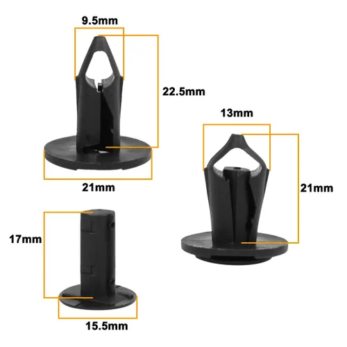 Vista 3 de uxcell paquete de 30 remaches de plástico para defensa, 9 mm x 7 mm