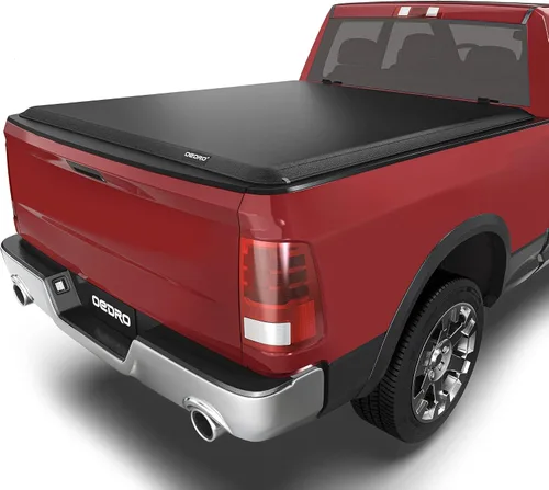 Vista 24 de OEDRO FRP Cubierta Rígida de Tonneau de Triple Pliegue Compatible con Dodge Ram 1500 2009-2024 (Carrocería Clásica y Nueva) Cama de 5.6 pies sin Ram