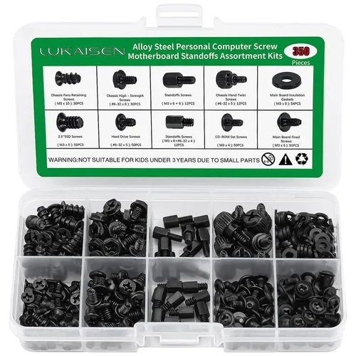 Vista 12 de 165 piezas de kit de tornillos para computadora para reparación de laptop y PC - Tornillos PCIe NVMe M.2, tuercas de separación, kit de tornillos