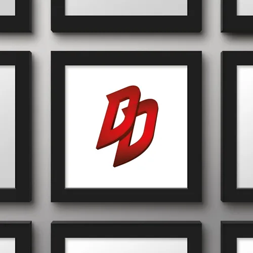 Vista 2 de Trends International Gallery Pops Marvel Comics Daredevil - Póster de pared con símbolo DD, 12.00 x 12.00 pulgadas, versión de marco negro