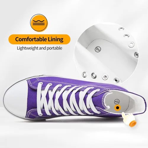 Vista 26 de ZGR Tenis de lona para hombre, con cordones, clásicos, casuales, para caminar