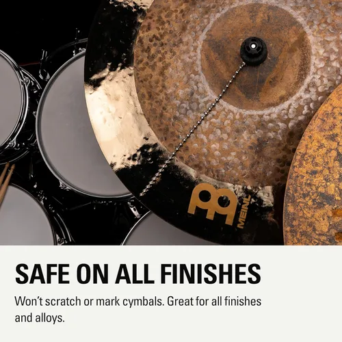 Vista 6 de Meinl Platillos Tocino Platillos Sizzler - Sonido de remache sin taladro, Paseo/Choque/China Stainless Beaded Chain, Instant Sizzle, Low-Profile