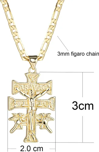 Vista 2 de kelistom Colgante de cruz de crucifijo católico chapado en oro de 14 quilates con collar de ángel querubín para mujeres y hombres, collar de cadena