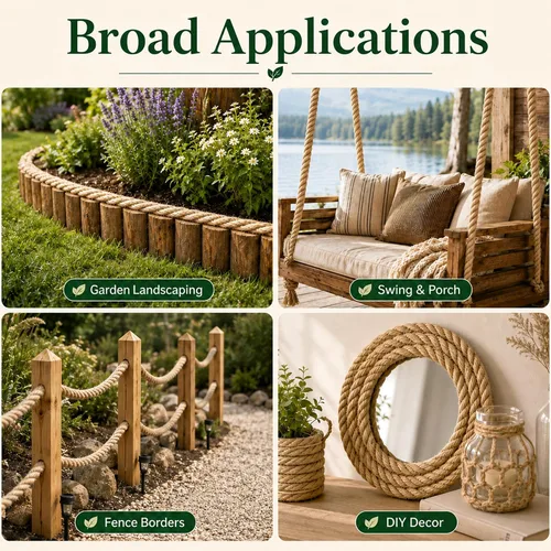 Vista 7 de Cuerda de yute trenzado Manila (1 pulgada x 10 pies) cuerda de cáñamo gruesa natural para manualidades, náutico, barandillas, hamaca, decoración