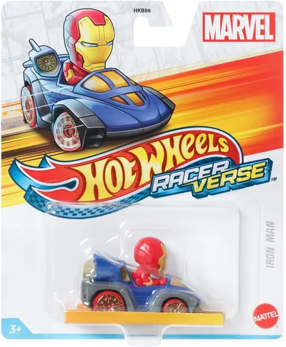 Vista 6 de Hot Wheels RacerVerse - Vehículo fundido a presión con conductor de Iron Man escala 1:64