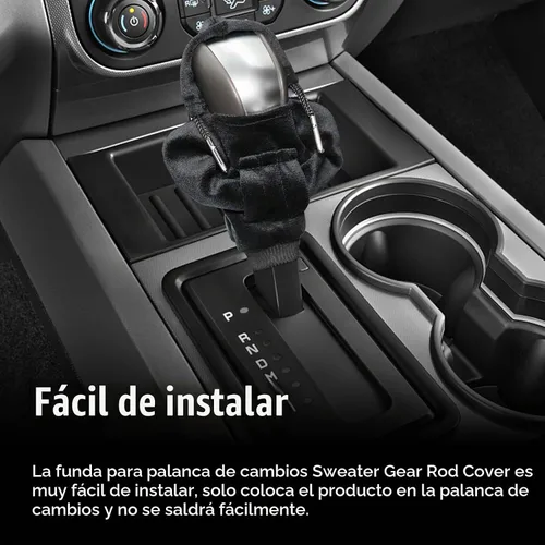 Vista 5 de Ziciner Funda para palanca de cambios de coche, diseño de suéter a la moda, protector de cambios suave universal, accesorios de decoración