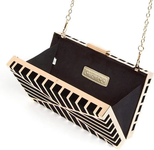 Vista 5 de CARIEDO Bolso Elegante de Noche para Mujer, Elegante Bolso de Mano de Terciopelo Exquisito, Bolso de Metal Hueco, para Promesa, Boda, Fiesta