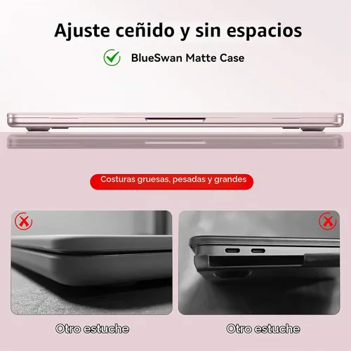 Vista 4 de BlueSwan para MacBook Neo Case 13 pulgadas 2026 Release A18 Pro Chip Modelo Rubor transparente
