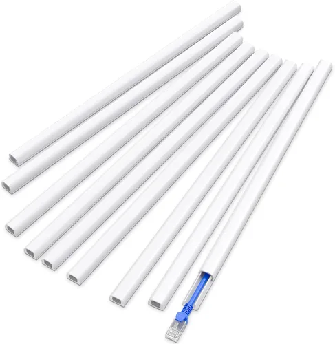 Vista 14 de Delamu – Funda para cable beige, cubiertas de cable para 1 cable en la pared, cubiertas de cable de tamaño mini para cables en la pared, cubierta