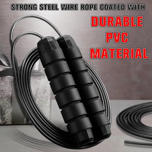 Vista 7 de Junkin Jump Ropes for Fitness with Ball Bearings Speed Jumping Adjustable Skipping Rope with Foam Handles Exercise Stuffer for Men Women Cardio