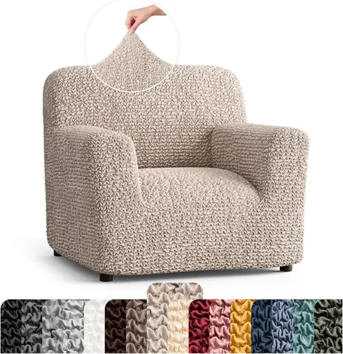 Vista 19 de PAULATO BY GA.I.CO. Funda para Silla - Funda para Sillón - Funda para Sillón - Funda de Tela Suave - Protector de Muebles Elegante de Ajuste Ceniza
