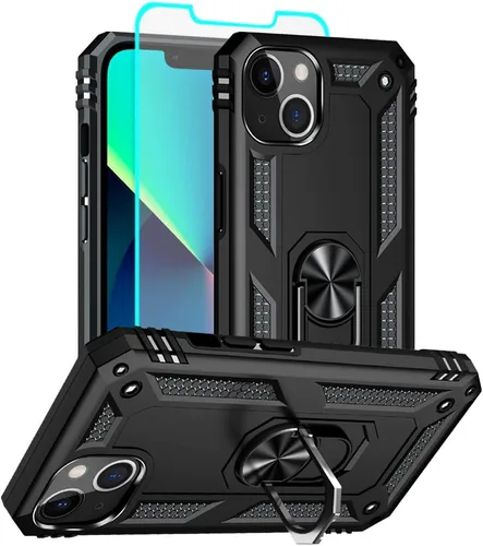 Vista 15 de Funda para iPhone 12/12 Pro, grado militar, anillo a prueba de golpes, verde militar