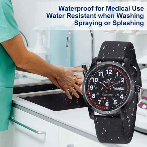 Vista 8 de ManChDa Nurse Watch Nursing Watch Analog Medical Watches for Women Waterproof Watch with Second Hand Easy to Read Watch Military Time Watch Luminous