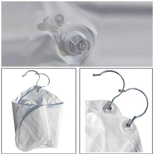 Vista 3 de NewFerU Perchas inflables para viajes, de 4 pulgadas, hombro redondo blanco para lavar a mano, colgar para secar ropa con gancho de metal, compacto