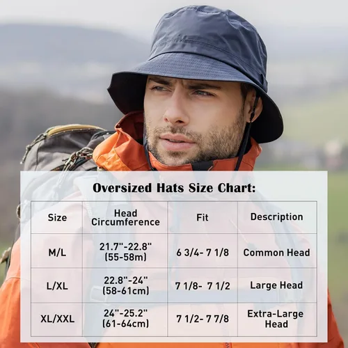 Vista 2 de Sombrero de pescador de invierno de gran tamaño XL XXL para hombre, impermeable, con forro polar, senderismo, pesca, al aire libre, clima frío