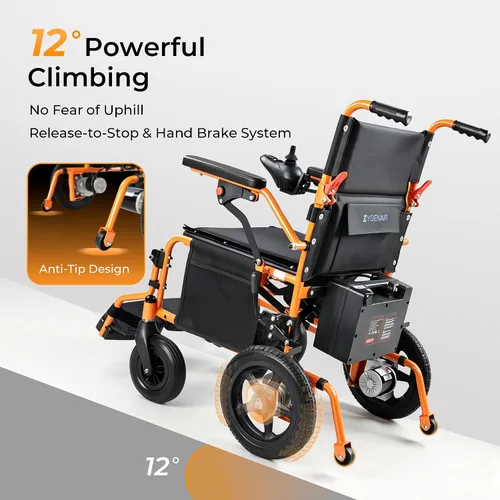 Vista 4 de YF001S Zygenair Silla de ruedas eléctrica de capacidad de 330 libras para adultos, 15 millas de alcance, silla de ruedas eléctrica ligera