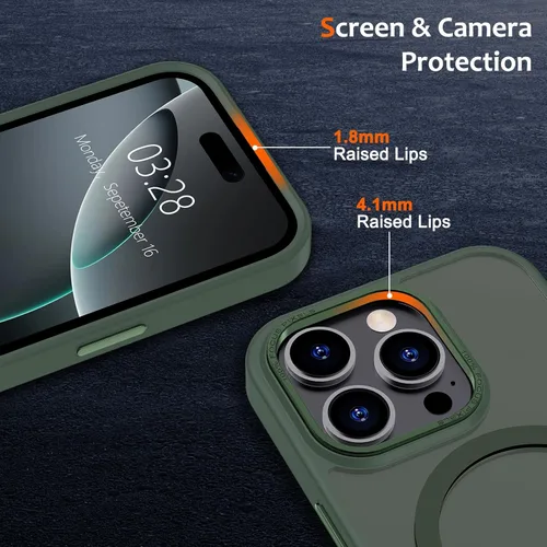 Vista 1118 de Anuck - Funda magnética para iPhone 11 compatible con MagSafe, carcasa trasera mate translúcida dura, borde de TPU, delgada, resistente a impactos