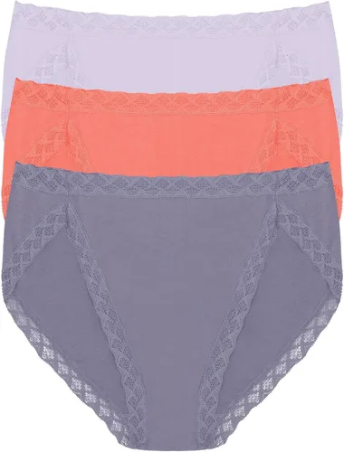 Vista 7 de Natori Paquete de 3 calzoncillos de corte francés Pima Bliss para mujer Negro/Café/Blanco