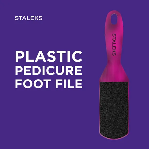 Vista 4 de STALEKS PRO Expert 10 Tipo 2 - Lima de pie de plástico (grano 80/120), herramienta ergonómica de pedicura de doble cara para callos y piel