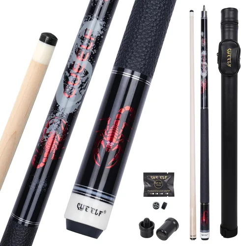 Vista 14 de CUEELF Scorpion Pool Cue Pro Taper Low Deflection Shaft 12.5mm Tip Negro