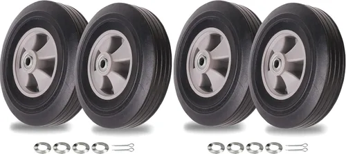 Vista 7 de AR-PRO - Neumáticos y ruedas de goma sólida sin planos de 10 x 2.5 pulgadas, ruedas sólidas de 10 pulgadas con ejes de 5/8 pulgadas y cubo