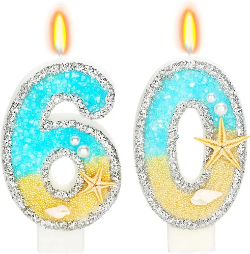 Vista 38 de Vela número 1 de estrella de mar de playa para decoración de pastel Plata