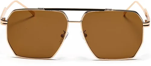 Vista 6 de Palarado Gafas de sol cuadradas de aviador de gran tamaño vintage retro de los años 70 para mujeres y hombres, tonos frescos de metal