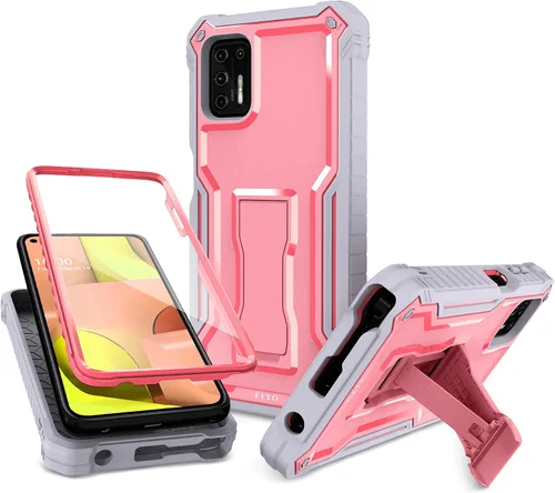 Vista 7 de FITO Funda para Moto G Stylus 2021, doble capa a prueba de golpes resistente para teléfono Motorola G Stylus 2021 con protector de pantalla, soporte