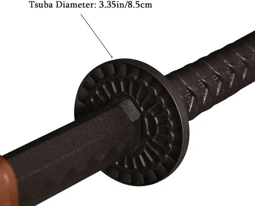 Vista 2 de Espada de plástico de polipropileno de alta dureza, espada de entrenamiento de artes marciales mejorada con hoja engrosada, katana Iaido con funda