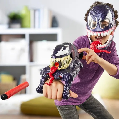 Vista 7 de Marvel Spider-Man VenomVersus Marvel's Venom Strike Blaster, juguete NERF Spider-Man, juguetes de superhéroes para niños a partir de 5 años