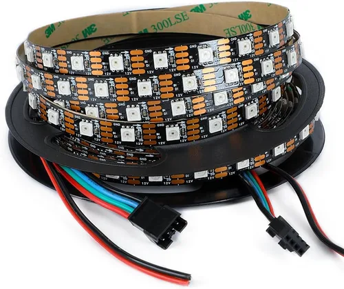 Vista 20 de WS2812B - Tira de LED de 12 V WS2815 (WS2812B actualizado) con luz direccionable individualmente, tira de LED programable con conectores JST-SM de 4