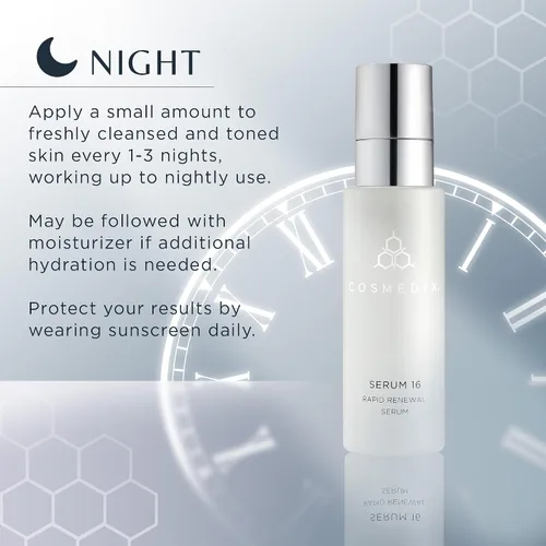Vista 4 de Cosmedix Suero 16, suero de renovación rápida, 1 onzas líquidas Moisture-Rich Facial Serum with Vitamin E for All Skin Types - Fine Lines
