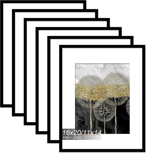 Vista 134 de Fxojyvo Marco de Fotos de 4x6, Muestra Foto de 3.5x5 con Paspartú o 4 x 6 Sin Paspartú, Liviano y de Alta Transparencia Marco de 4 por 6 para Pared