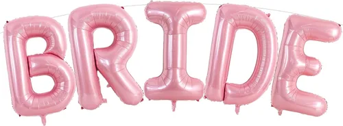 Vista 15 de TONIFUL 40 Inch Giant Bride Balloon Bachelorette Party Decorations with Blue White Balloons White BRIDE Letter Mylar Foil Balloons Banner for Bride
