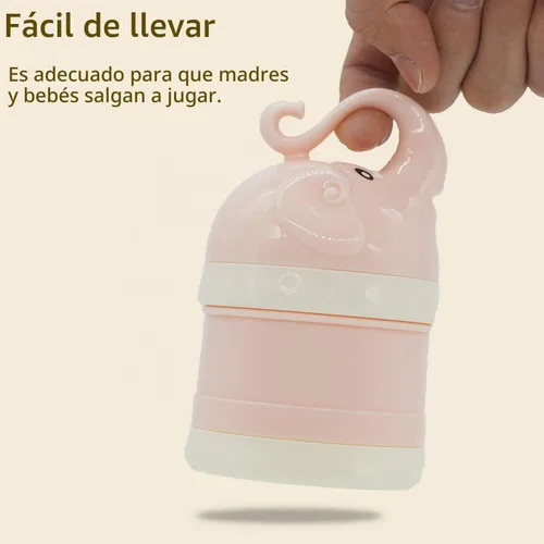 Vista 2 de Dispensador de fórmula de leche en polvo para bebés, dispensador de fórmula apilable, botella Mixie para viajes, soporte de fórmula de gran