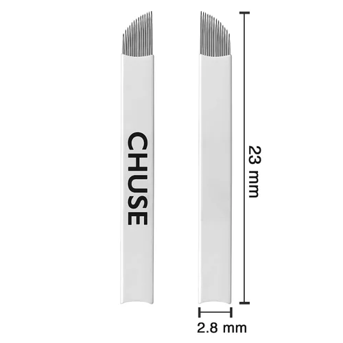 Vista 3 de CHUSE 14 Curvado 50pcs 0.007 in Nano Mircoblading Aguja Maquillaje Permanente Manual Ceja Tatuaje Aguja