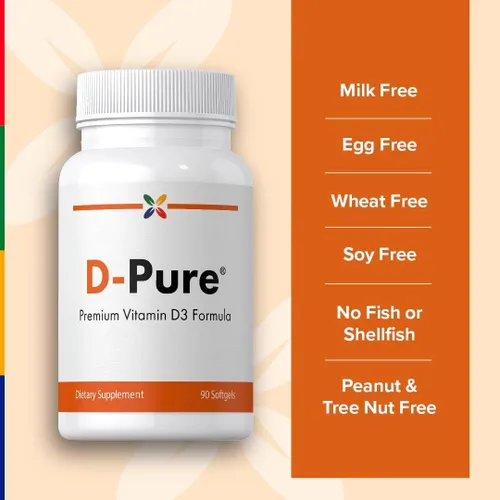 Vista 5 de Stop Aging Now - Cápsulas blandas de suplemento de vitamina D3 D-Pure (5000 UI) - 90