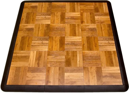 Vista 15 de Big Floors 3X3DKMAPLEFLOOR Kit de piso de baile modular entrelazado de plástico liviano (3' x 3'), roble oscuro, 21 piezas