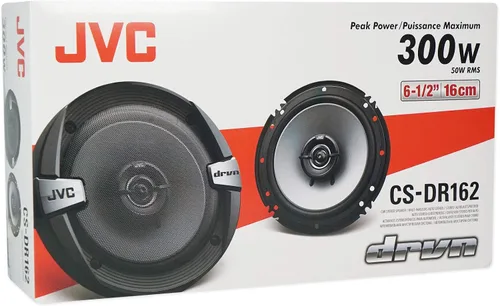 Vista 5 de (4) JVC CS-DR162 - Altavoces coaxiales de 2 vías de audio para automóvil de 6.5 pulgadas y 300 vatios