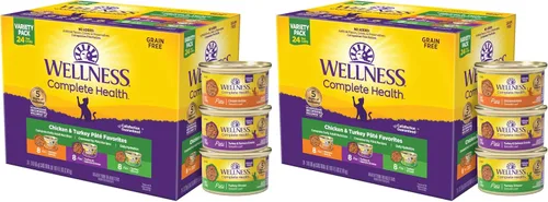 Vista 13 de Wellness Complete Health - Paquete variado de paté de comida húmeda enlatada para gatos adultos, natural, rica en proteínas, sin granos, favoritos